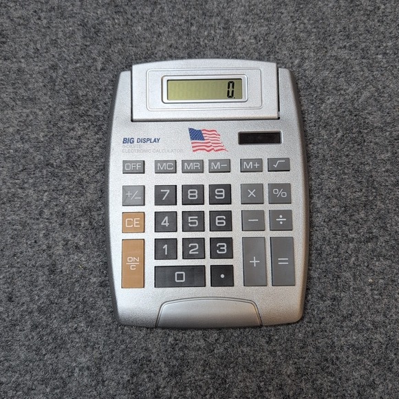 Heritage Foundation Other - Vintage Heritage Foundation Big Display 8-Digit Calculator USA Flag 2009 Solar